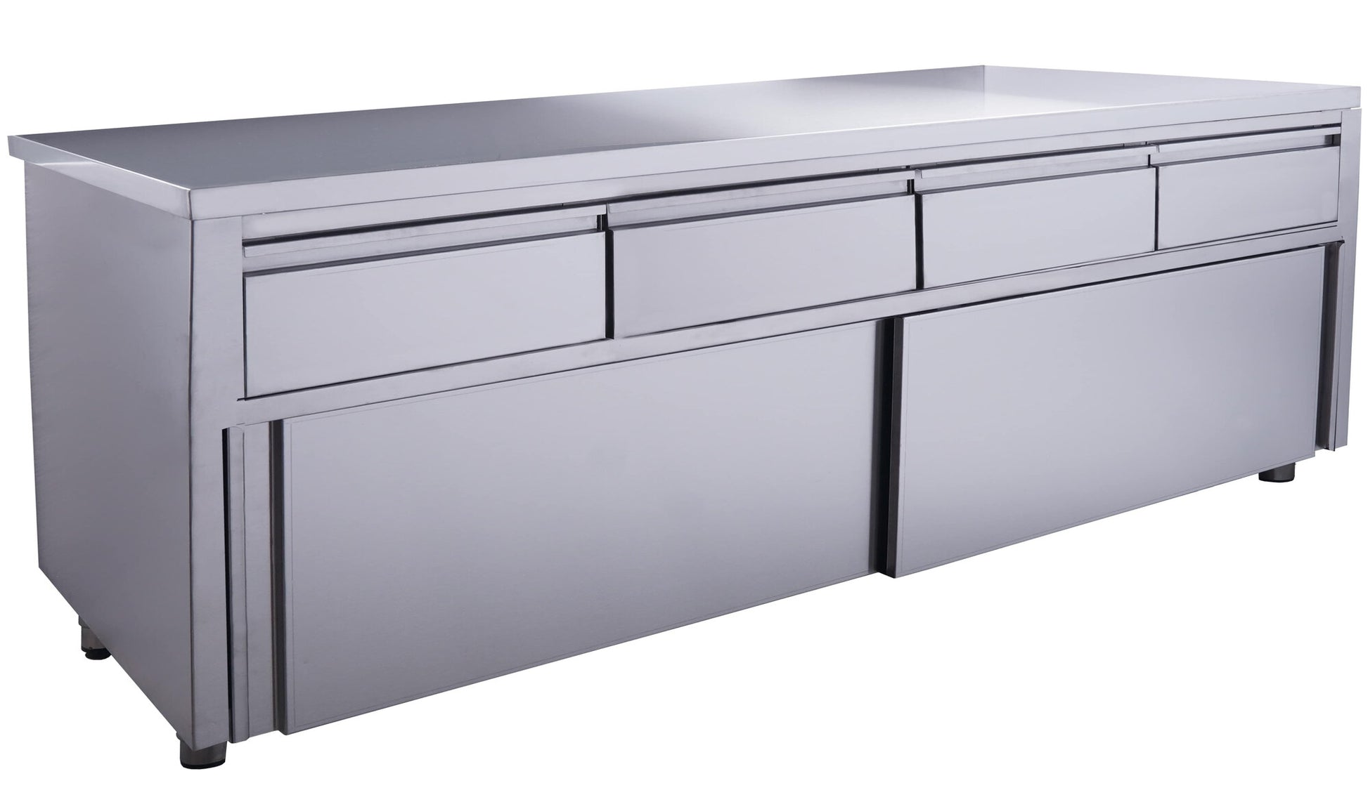 Saro sliding door cabinet, 4 drawers, 2000 x 700 mm