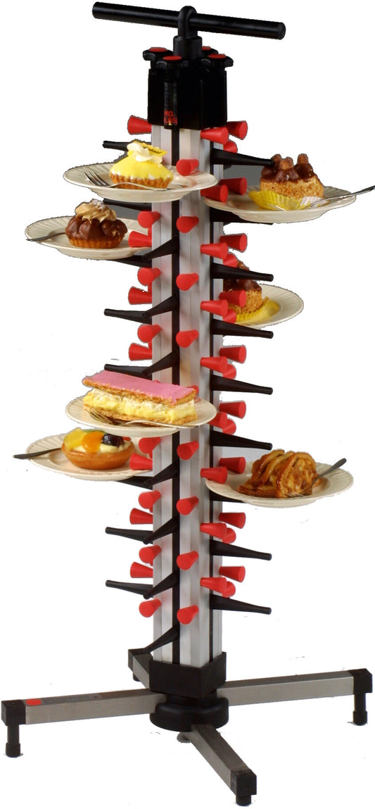 Saro TM-36 plate stacker, tabletop rack holding plated dishes