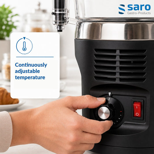 Saro NINA Black hot chocolate dispenser, features