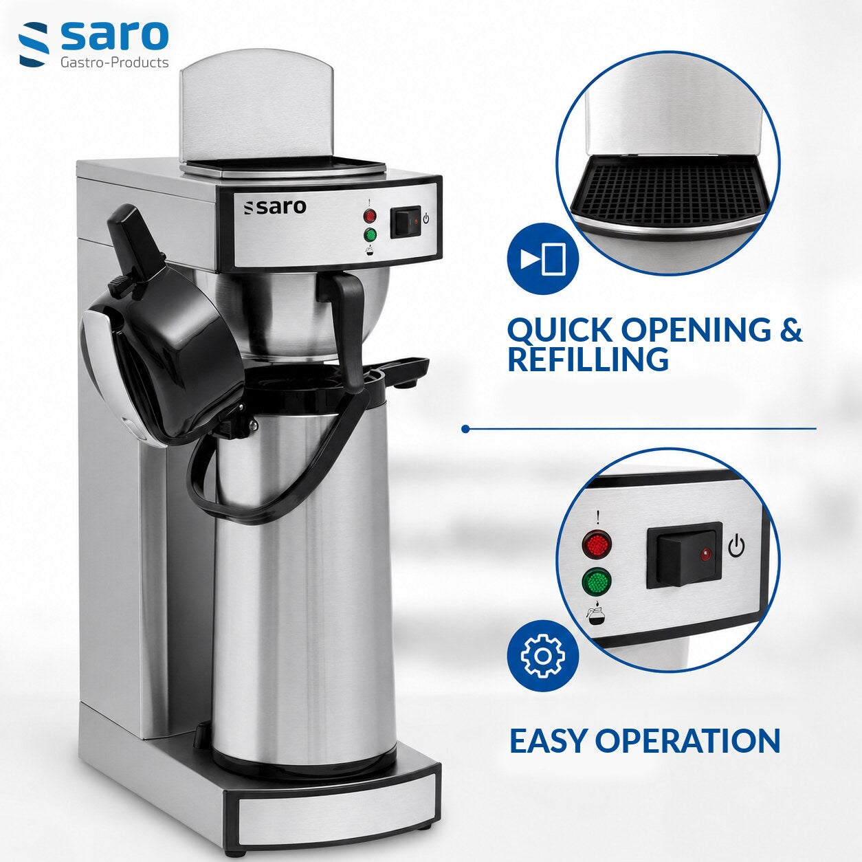 Saro SAROMICA THERMO 24, quick filter opening and controls