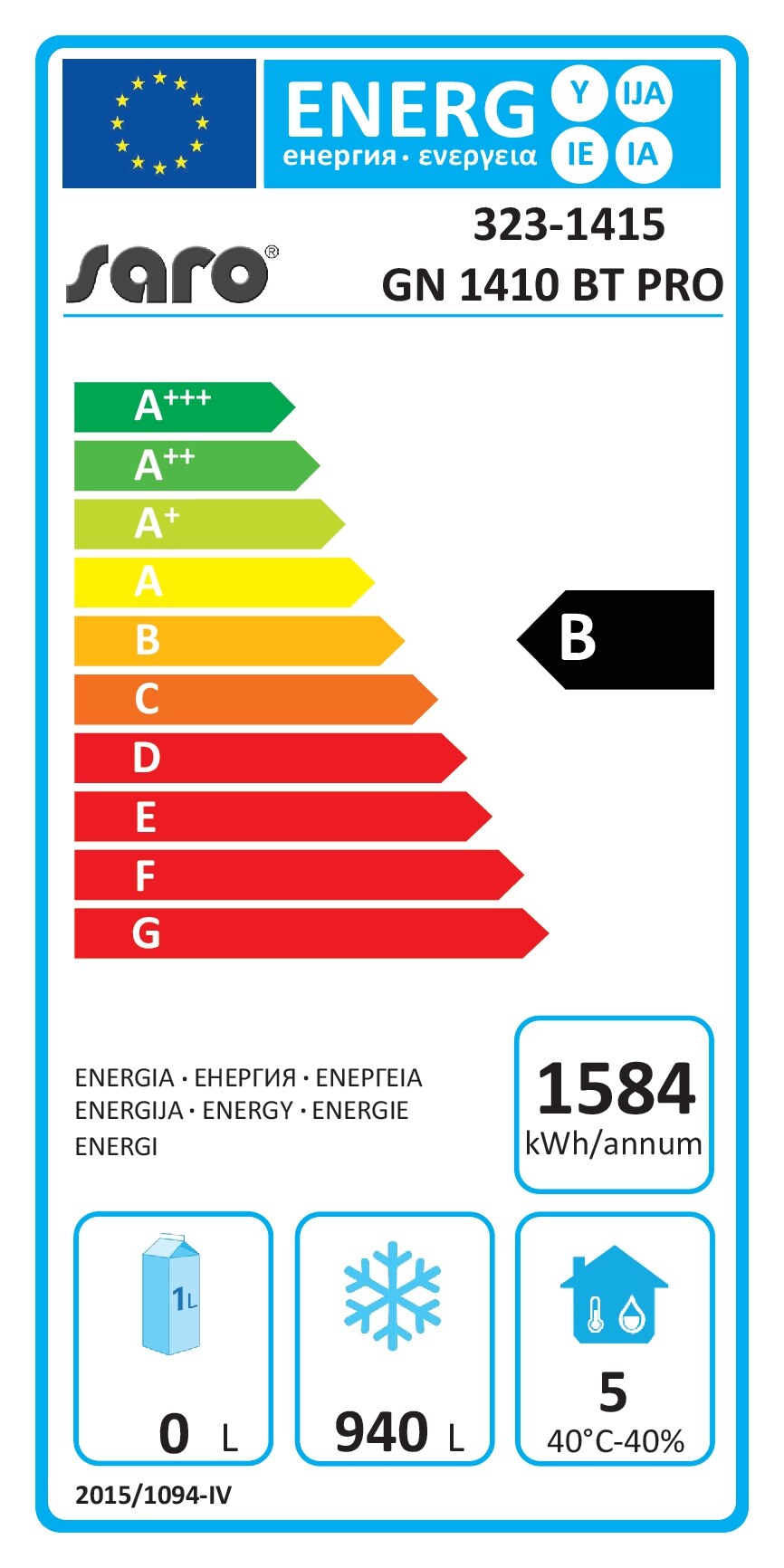 EU energy label, class B