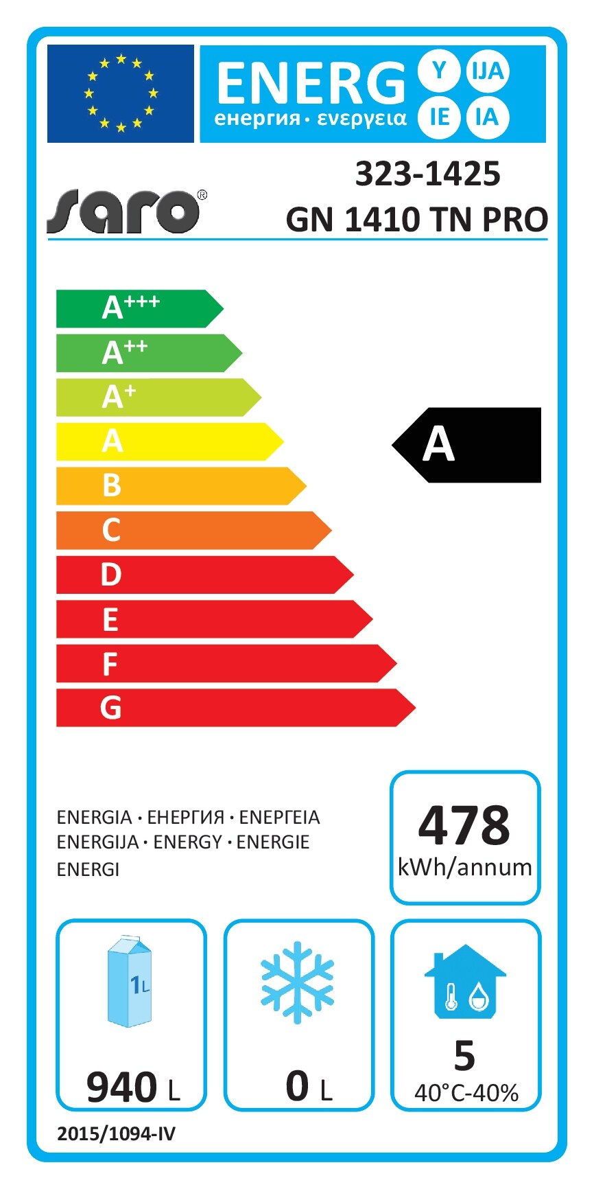 EU energy label, class D