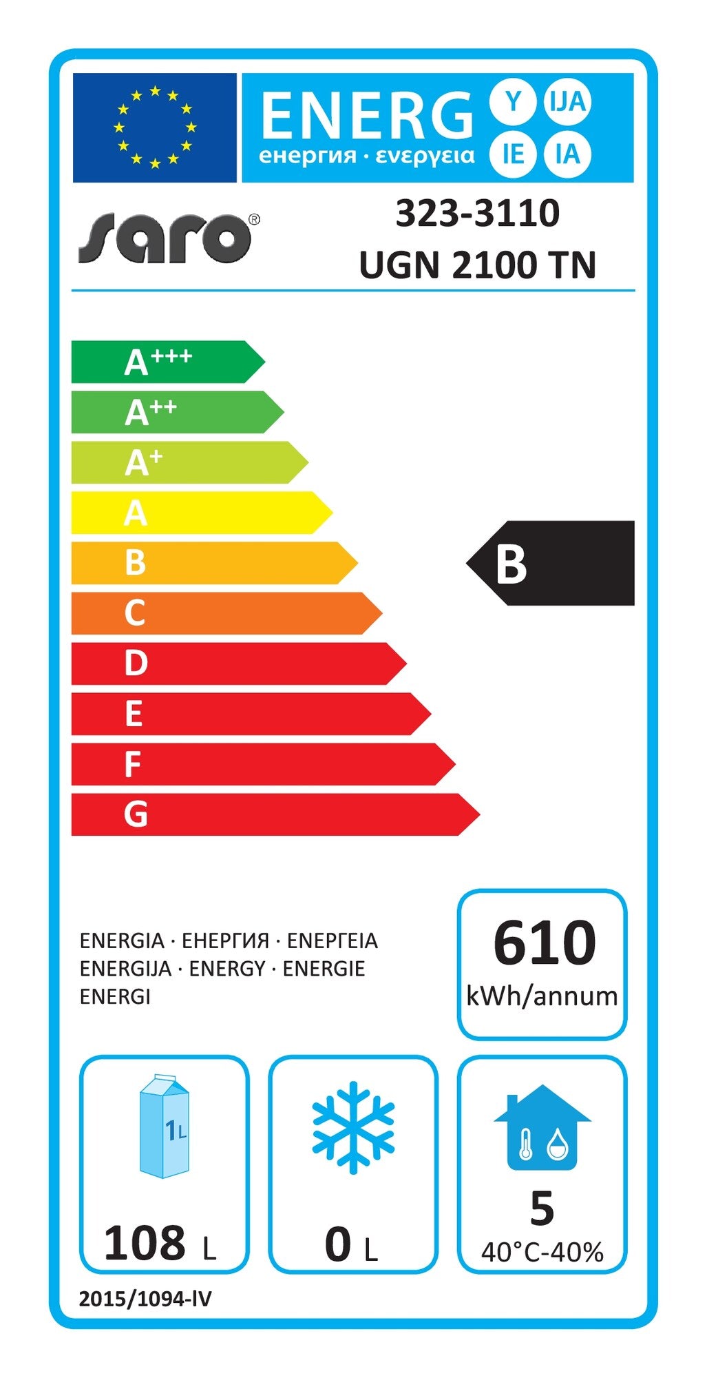 EU energy label, class B