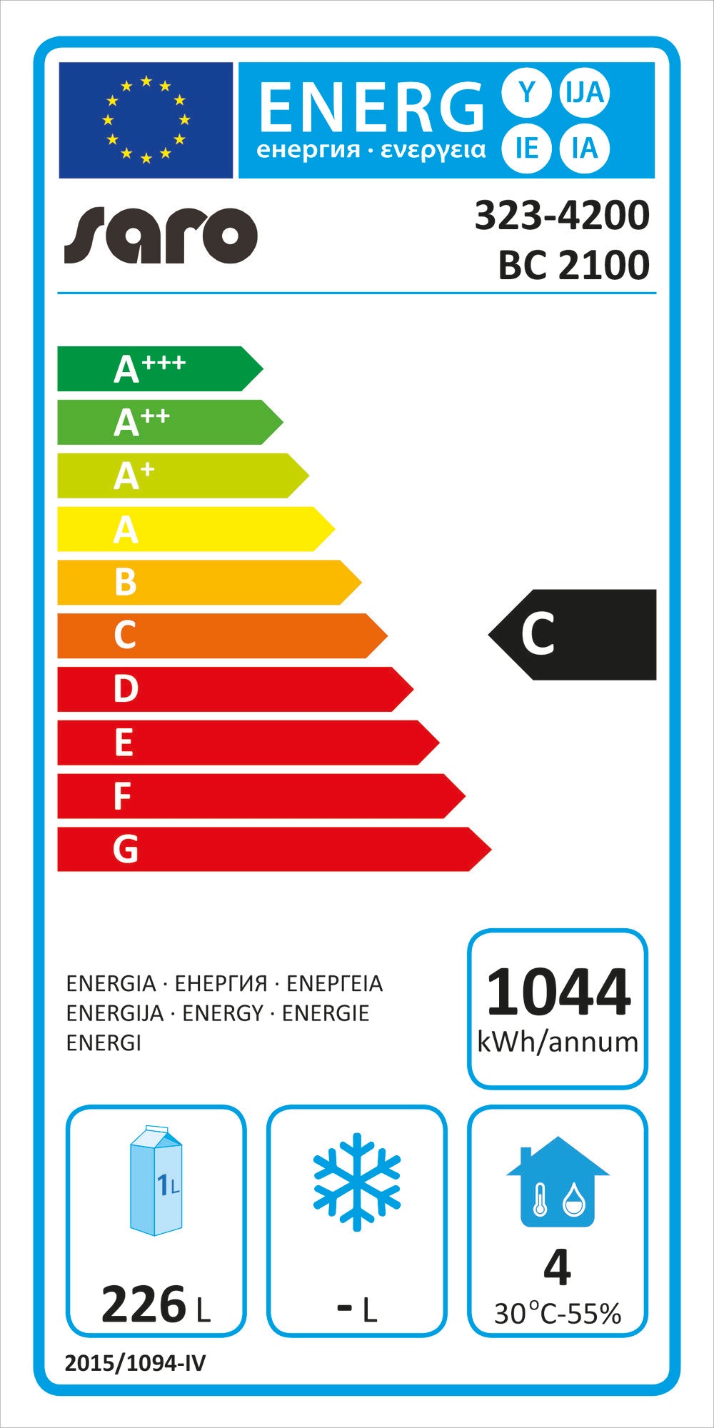 EU energy label, class C