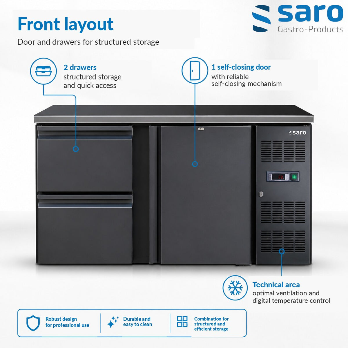 Saro BC 2100-2S bar cooler, feature 1