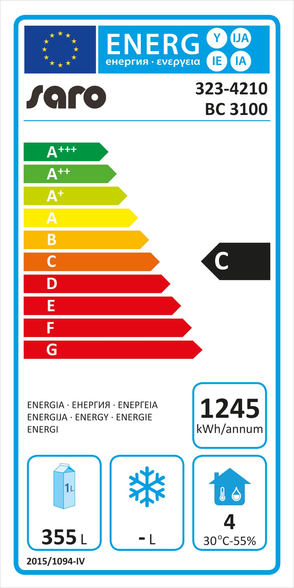 EU energy label, class C