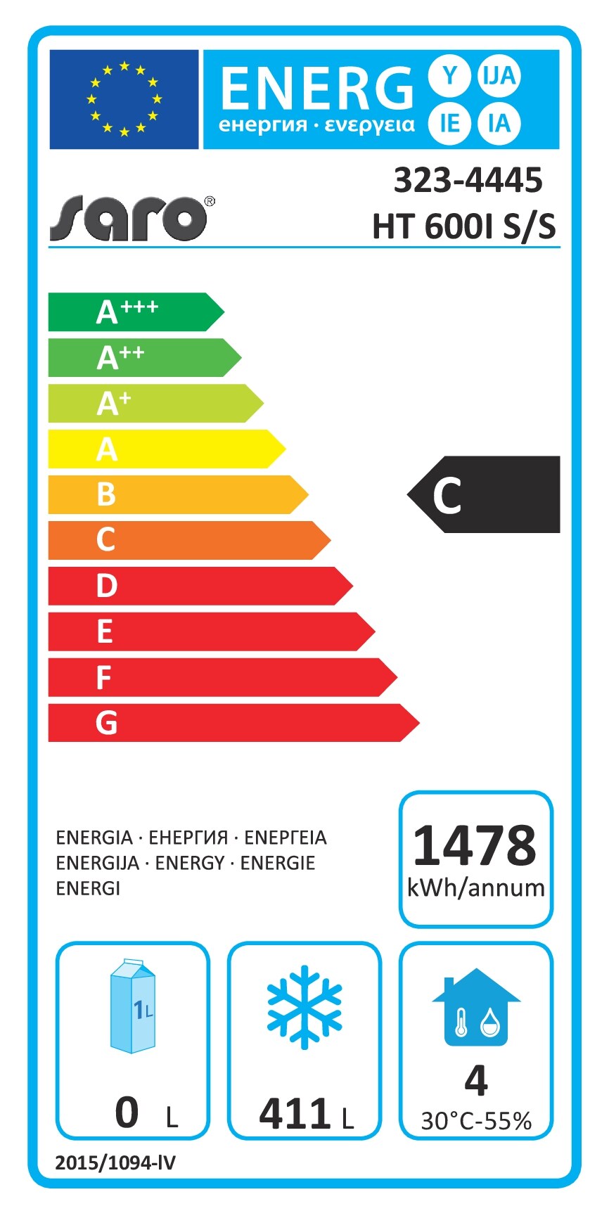 EU energy label, class C