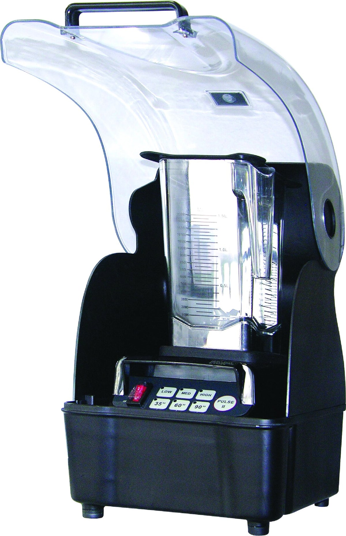 Saro noise protection box fitted over a blender