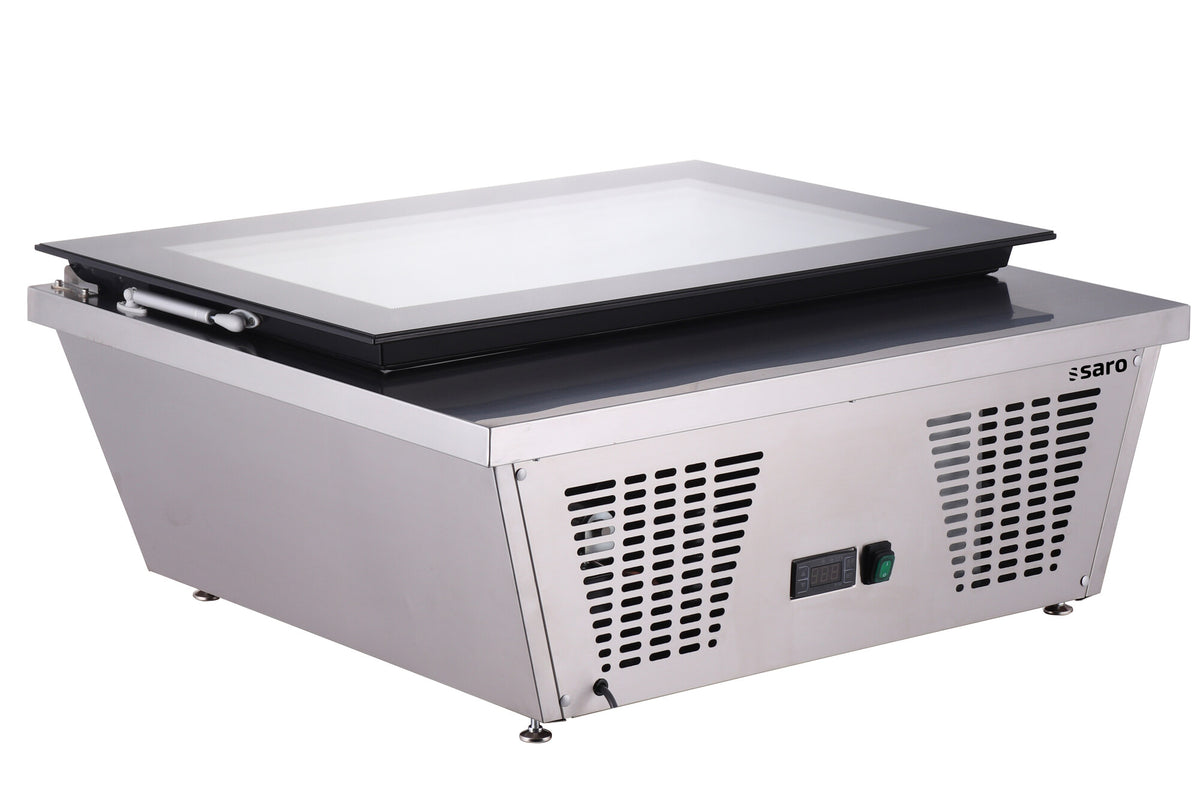 Saro Torino ice cream freezer, glass lid closed