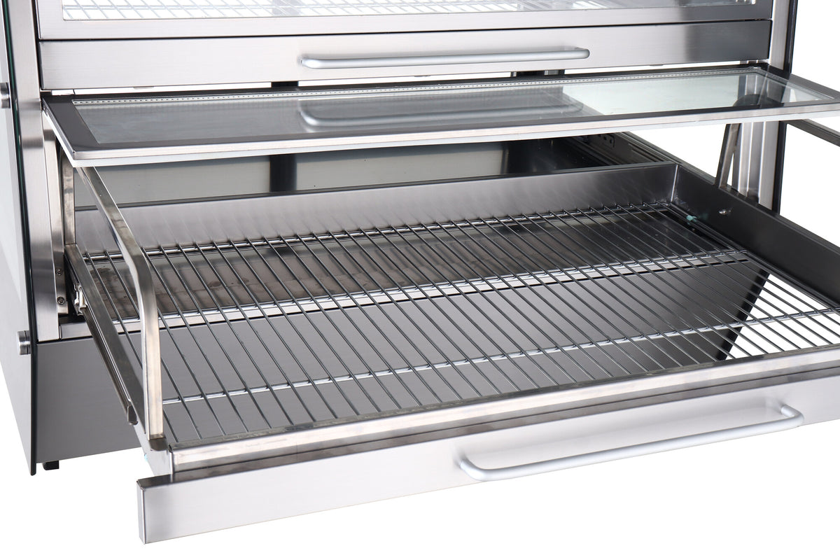 Saro BENNET warming display case, drawers open