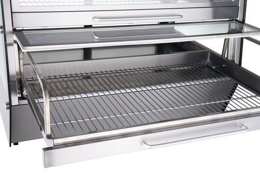 Saro BENNET warming display case, drawers open