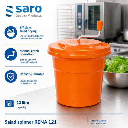 Saro Rena 121 salad spinner, features and kitchen use