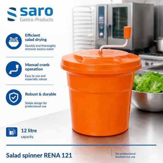 Saro Rena 121 salad spinner, features and kitchen use