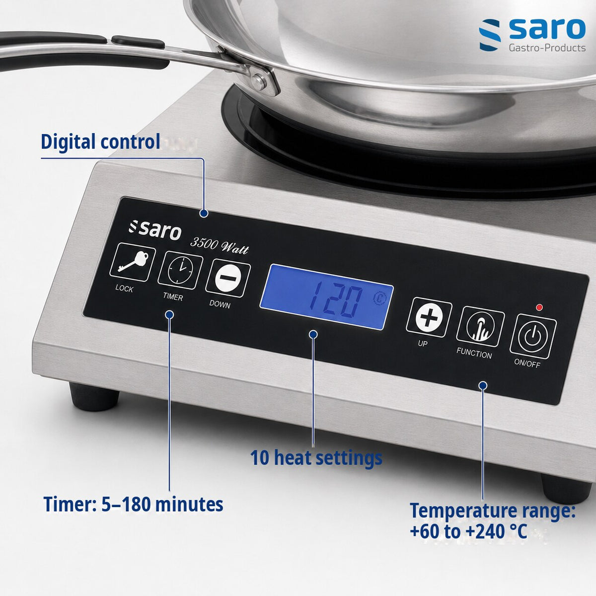 Saro LOUISA wok induction hob, features