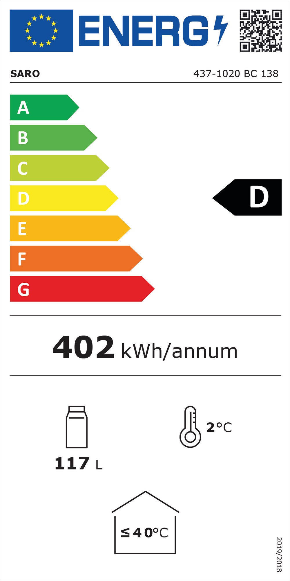 EU energy label, class D