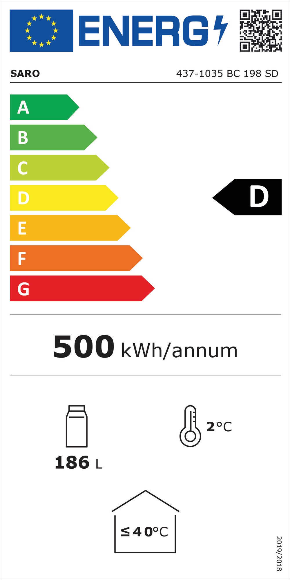 EU energy label, class D
