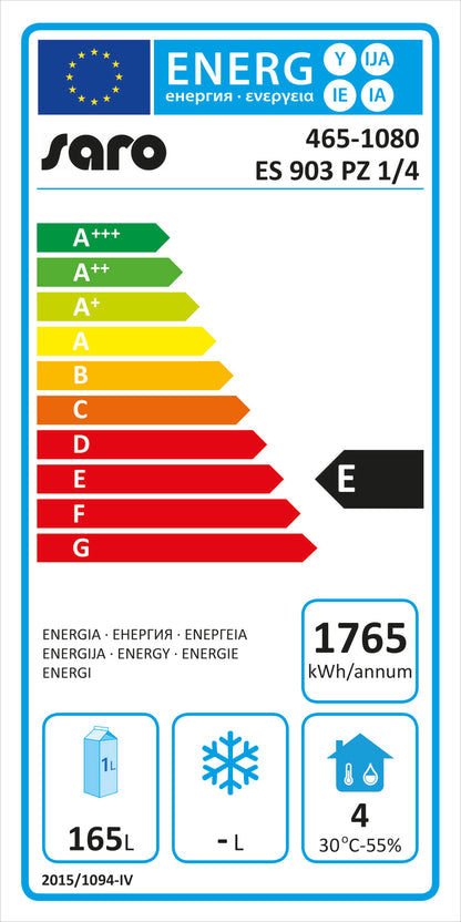 EU energy label, class E