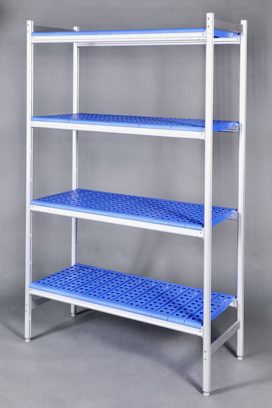 Saro aluminium shelving unit, features