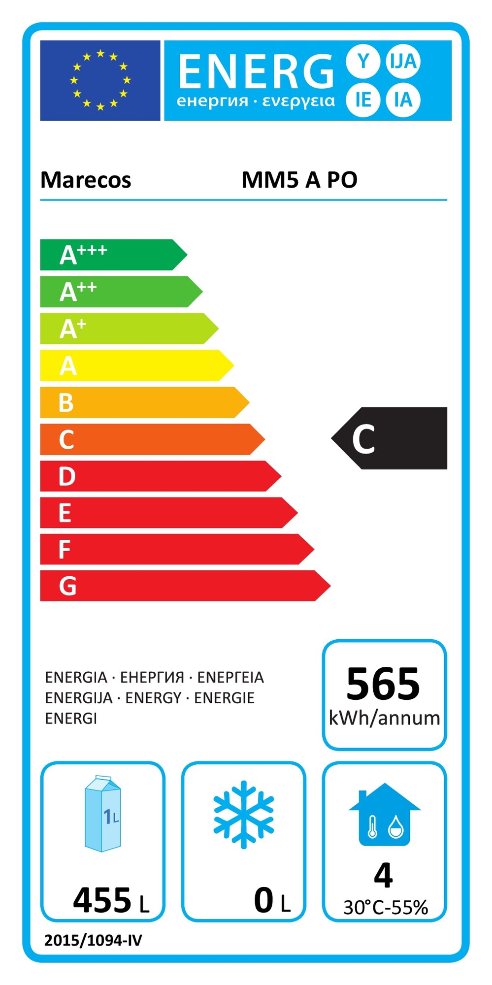 EU energy label, class C