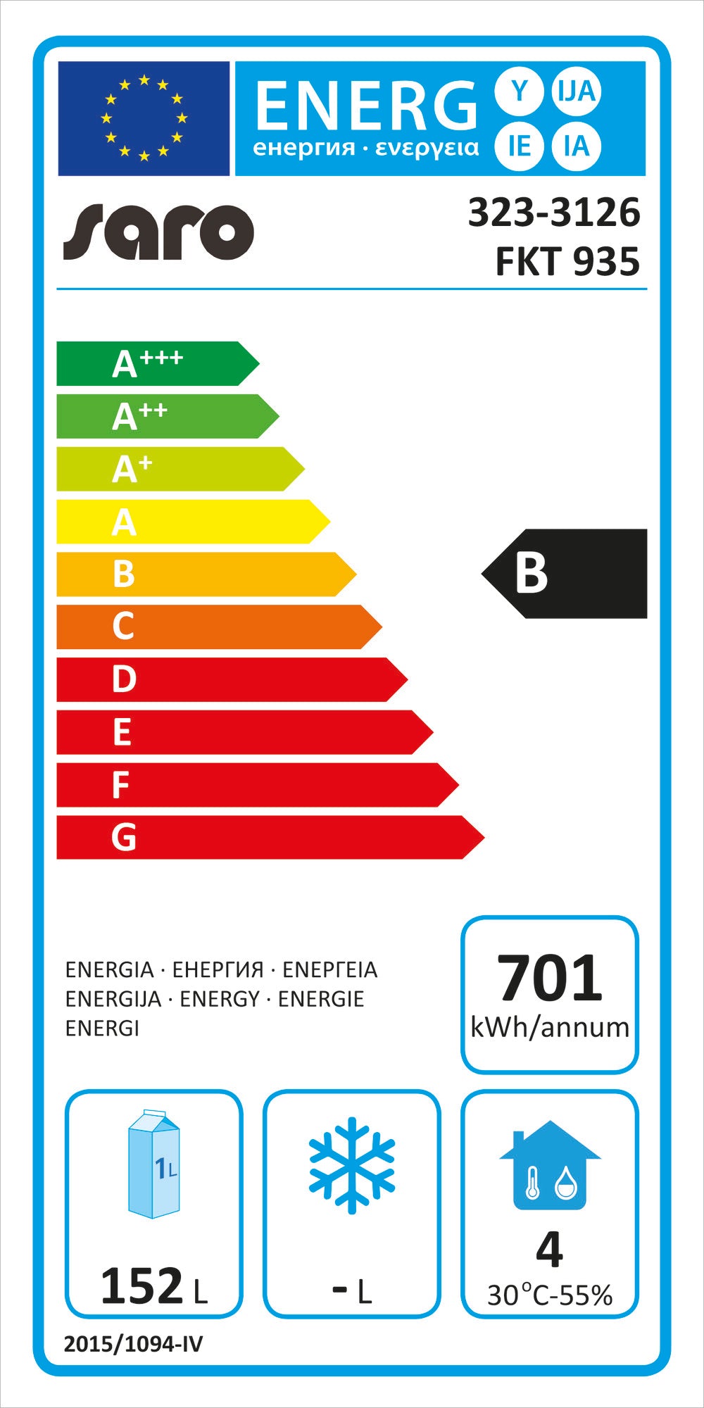 EU energy label, class B