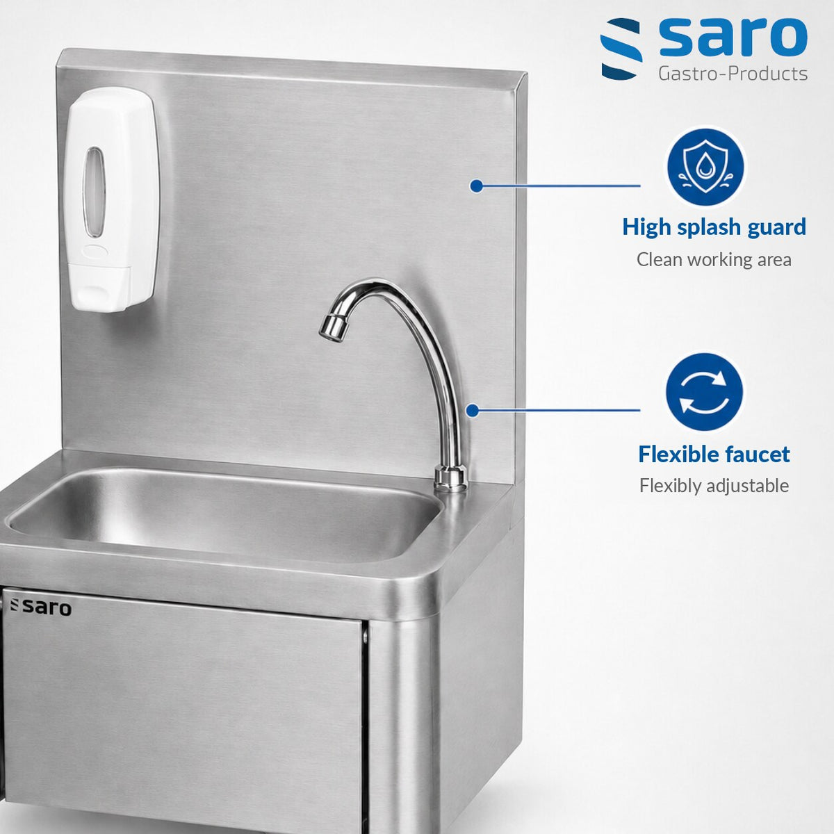 Saro KEVIN hand basin, splash guard and tap