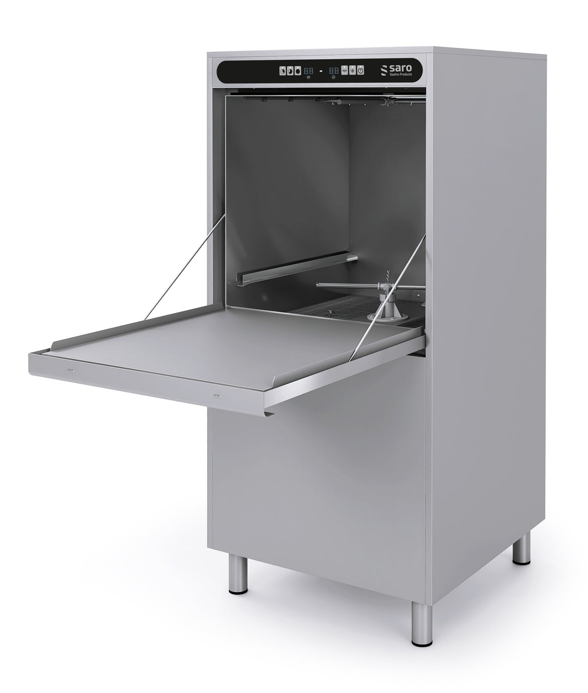 Saro Cologne pot washer, open, perforated wash chamber