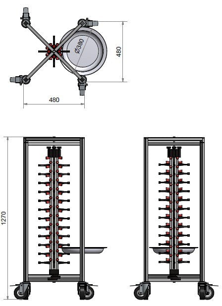Saro PM 48 FOLDABLE plate stacker, additional view