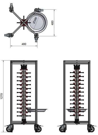 Saro PM 48 FOLDABLE plate stacker, additional view