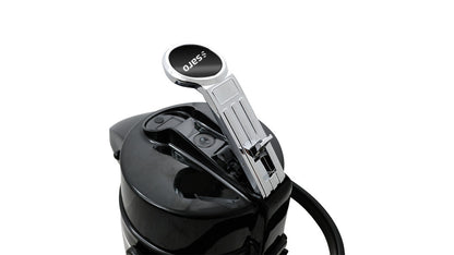 Saro insulated pump jug, glass interior, detail view