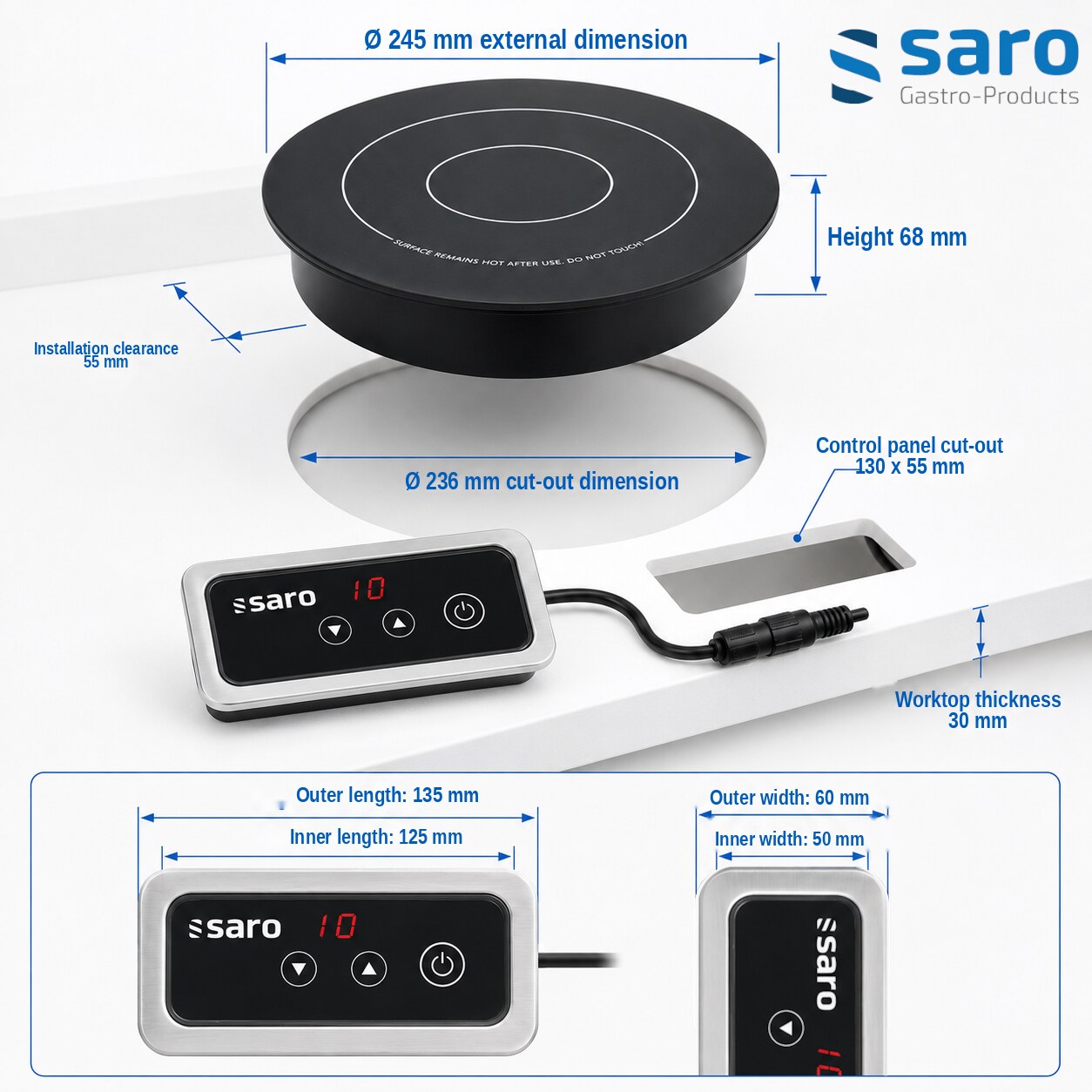 Saro EVA built-in induction plate, features