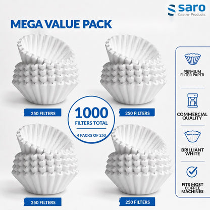 Saro basket filter paper, 1000-filter value pack