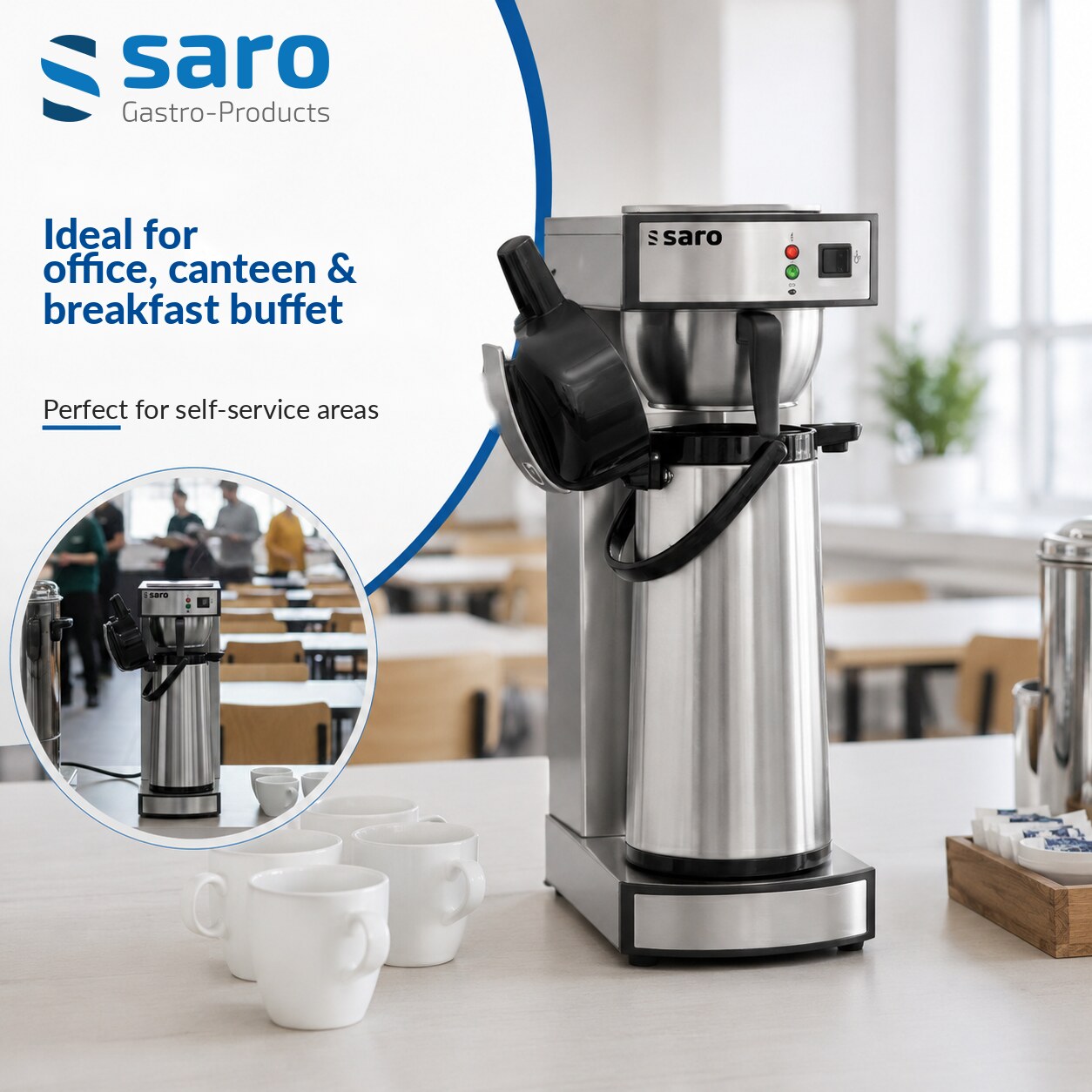 Saro SAROMICA THERMO 24, in a canteen self-service setting
