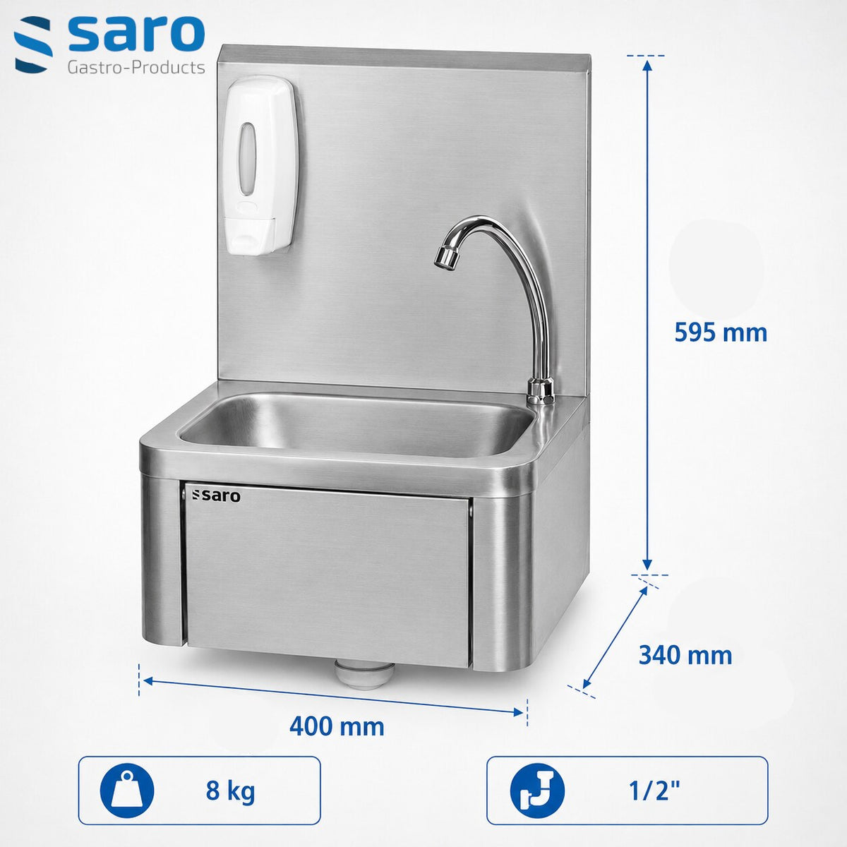 Saro KEVIN hand basin, dimensions diagram