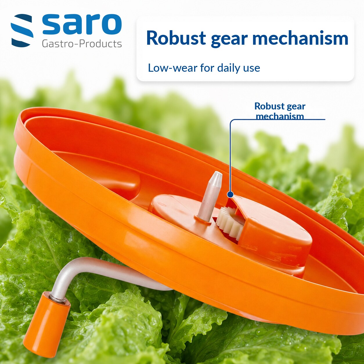 Saro Rena 121 salad spinner, gear mechanism under the lid