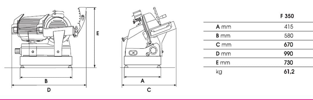 Saro F-350 automatic slicer, features