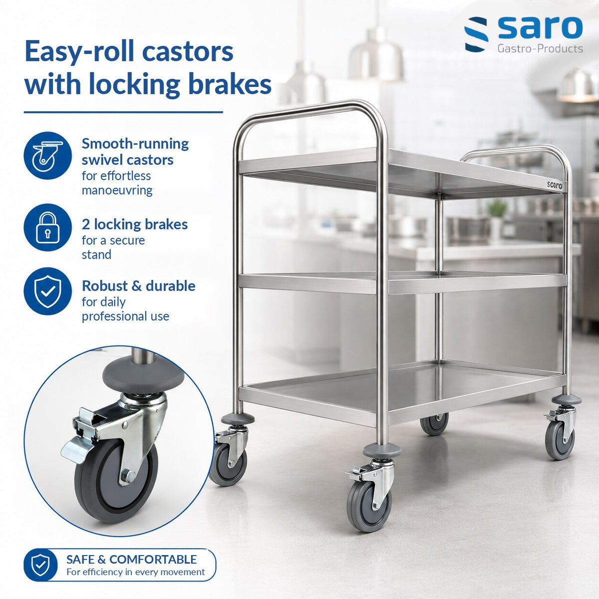 Saro BASTIAN serving trolley, features