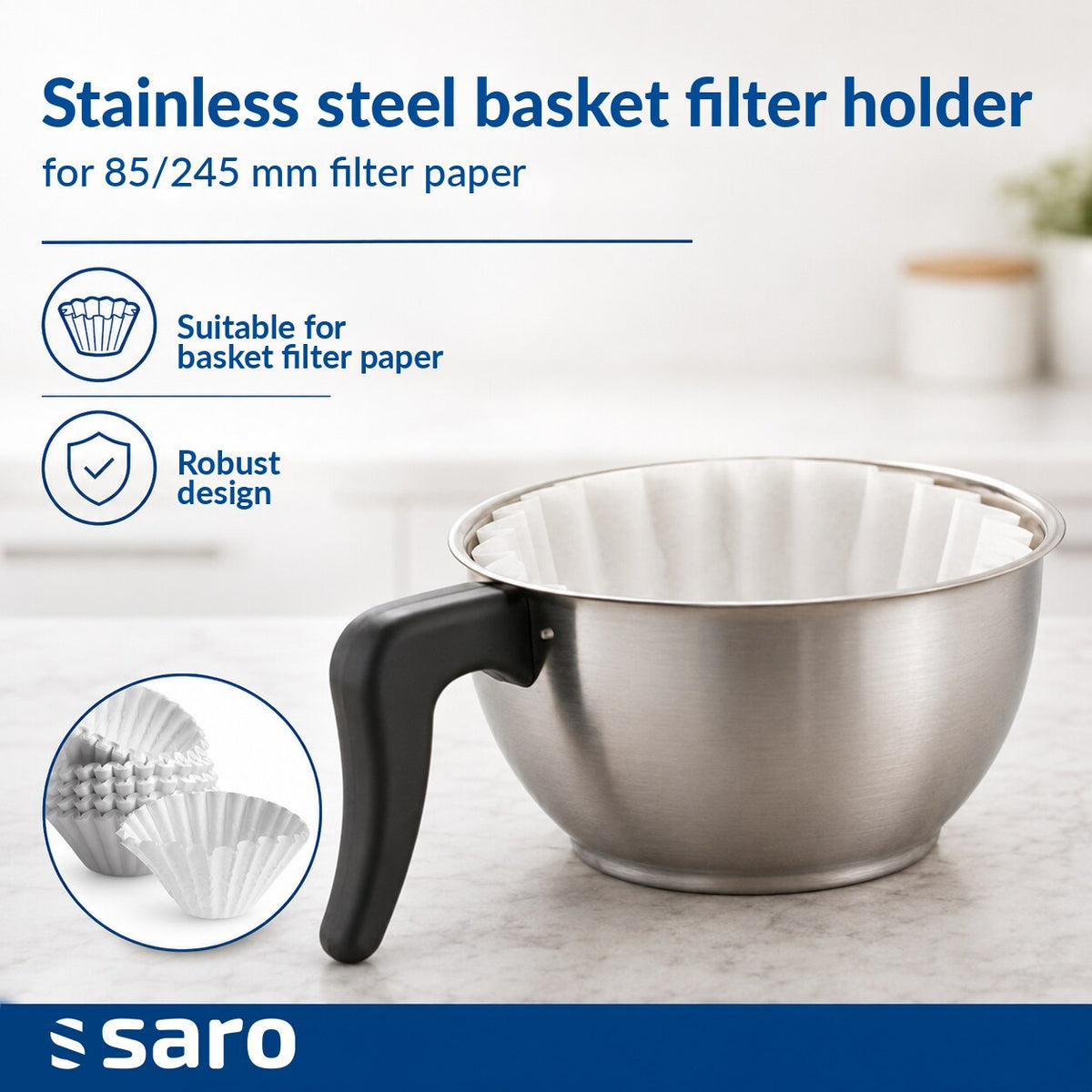 Saro SAROMICA THERMO 24, stainless steel filter basket holder