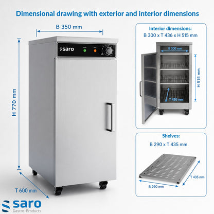 Saro TW 60 plate warmer, detail view