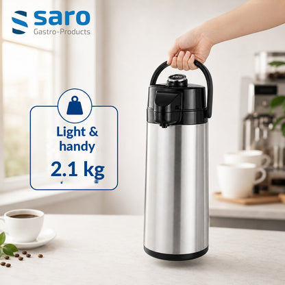 Saro insulated pump jug, light and handy at 2.1 kg