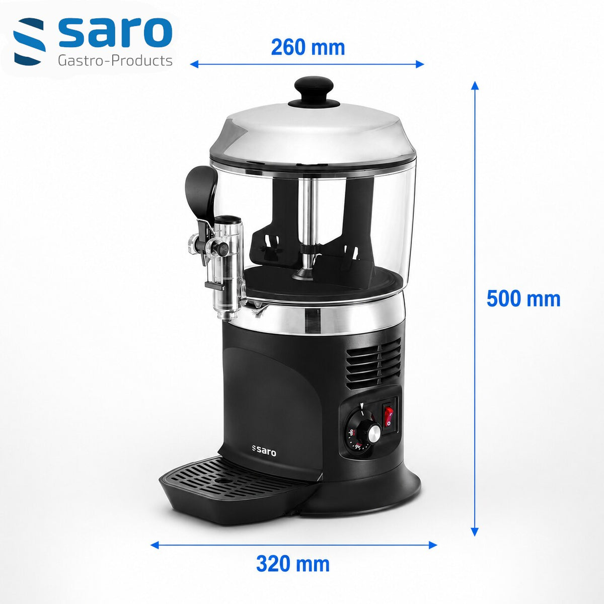 Saro NINA Black hot chocolate dispenser, features