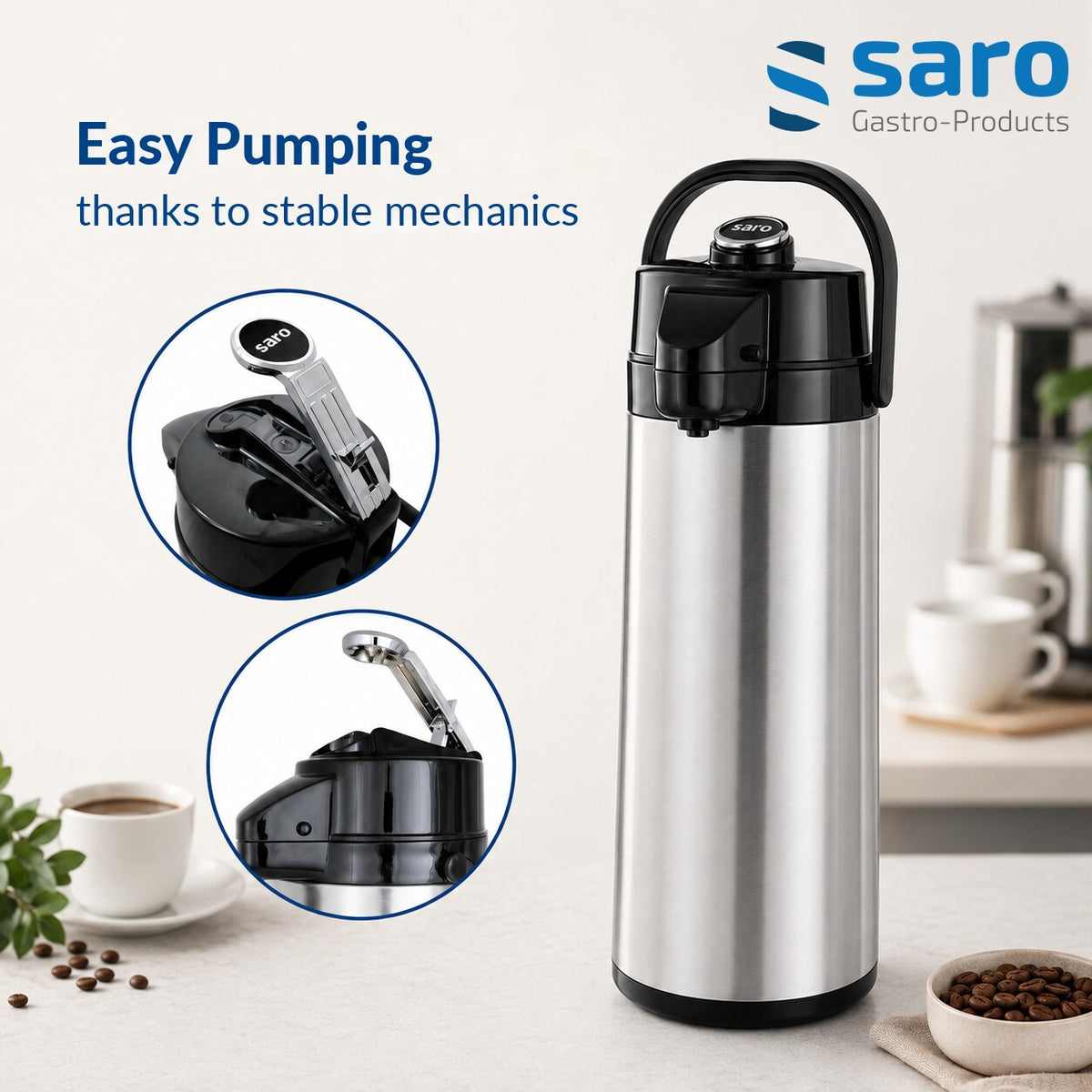 Saro insulated pump jug, pump mechanism detail