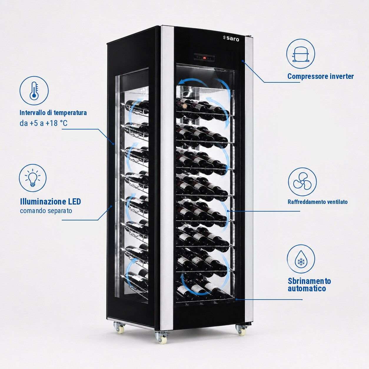 Saro WK 81 wine cooler, feature diagram