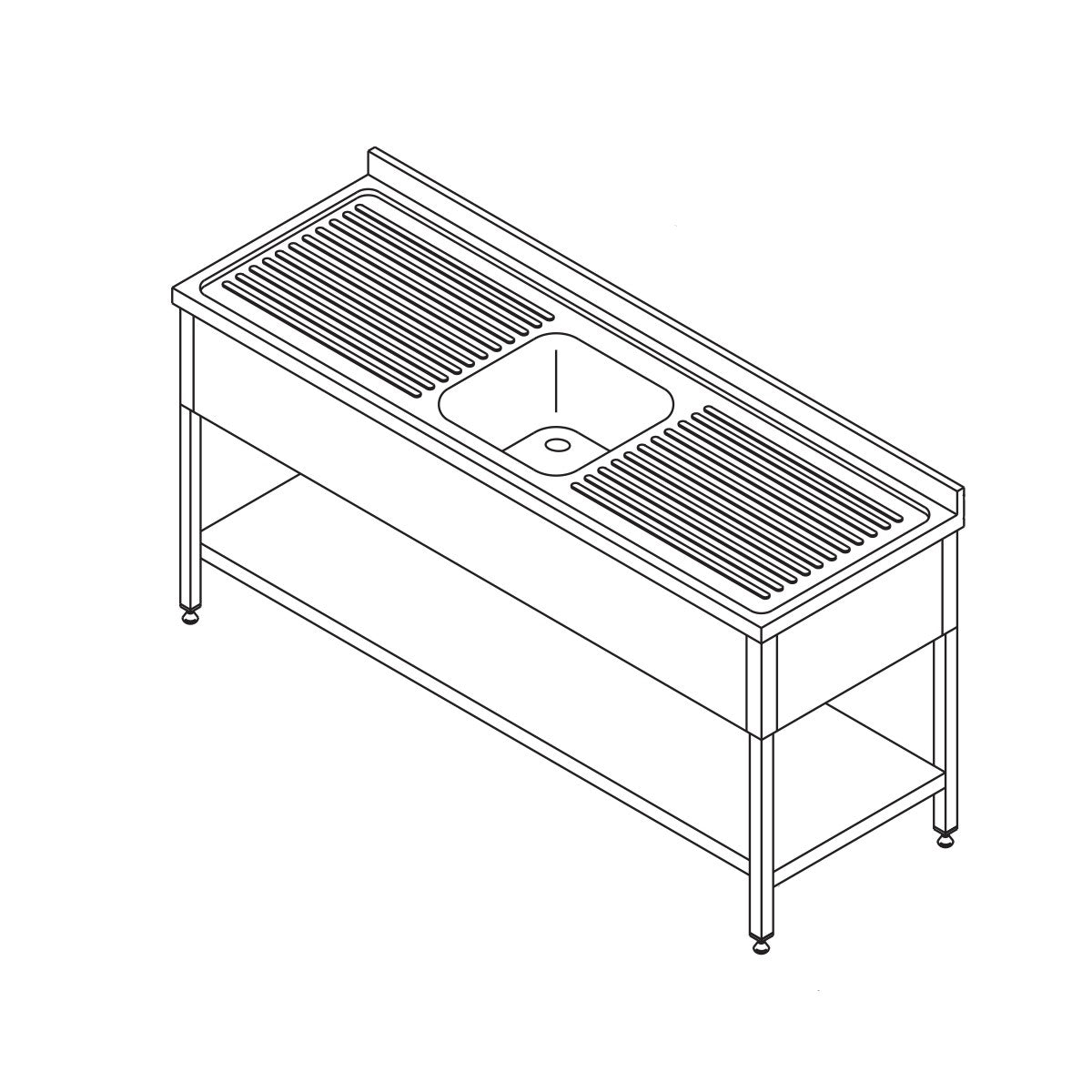 Maxima Dishwasher Table, 140 x 70 cm, 1 Sink, product photo