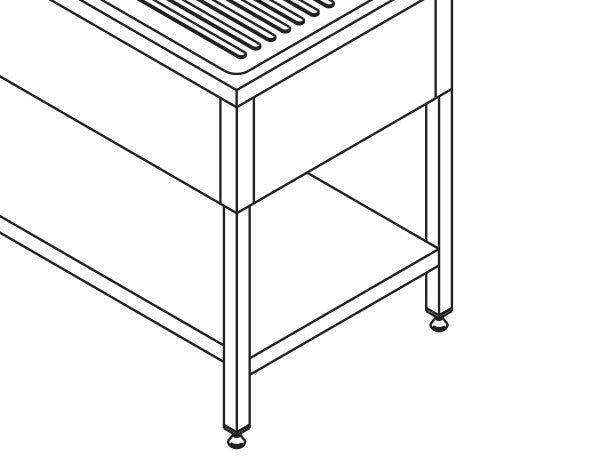 Maxima Dishwasher Table, 140 x 70 cm, 1 Sink, additional view