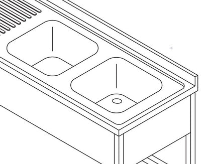 Maxima Dishwasher Table, 120 x 60 cm, 1 Sink, additional view
