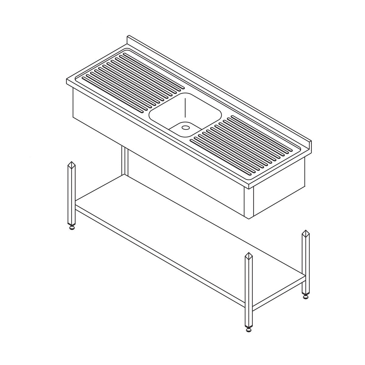 Maxima Dishwasher Table, 120 x 60 cm, 1 Sink, product photo