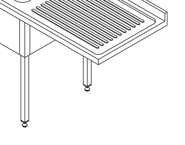 Maxima Dishwasher Table, 200 x 70 cm, Left, 2 Sinks, additional view