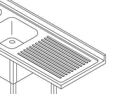 Maxima Dishwasher Table, 200 x 70 cm, Left, 2 Sinks, additional view