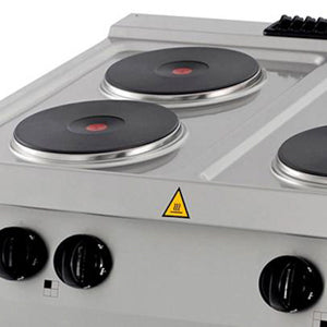 Maxima Heavy Duty Electric Cooker, 4 Burners, 70 cm Deep, 10.4 kW, additional view