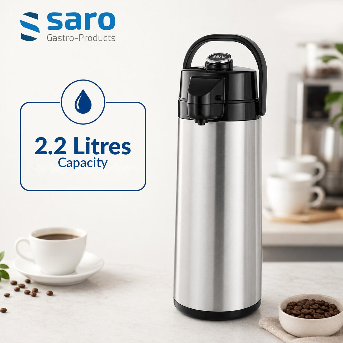 Saro insulated pump jug, 2.2 litre capacity